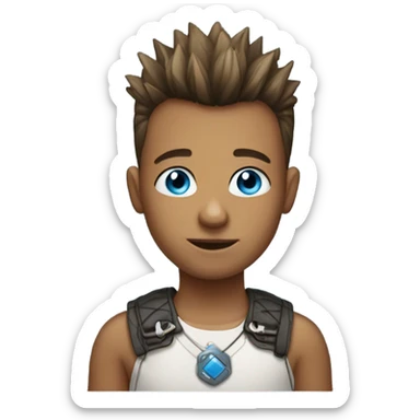 blue-eyed boy with mohawk sticker