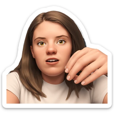 realistic portrait of girl sticker