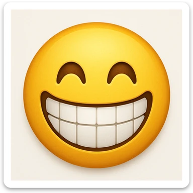yellow emoji with a big grin sticker