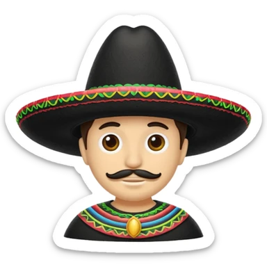 Mexican sombrero black sticker
