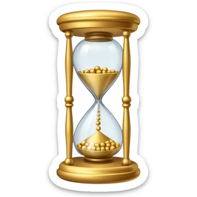 Hourglass with golden small marbles sticker