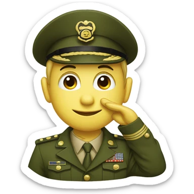 saluting face and mouse hybrid (no military) sticker