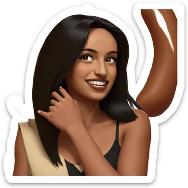 girl with long black hair sticker