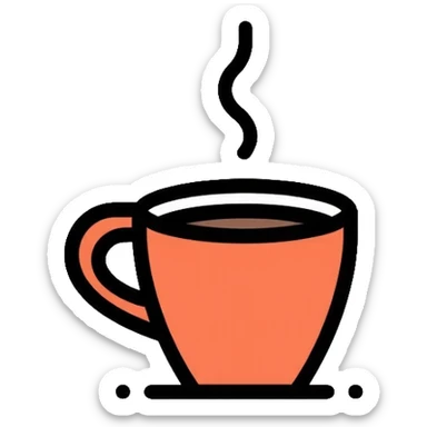 cup of coffee with steam sticker