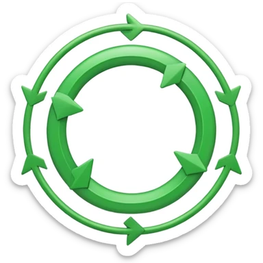 green loop with arrows sticker