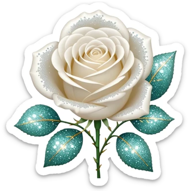 Glitter White Roses sticker