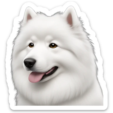White shed with Samoyed inside  sticker