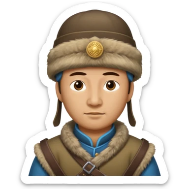 mongol soldie horse riding sticker