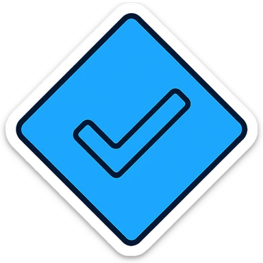 Roblox blue verification checkmark, simple, iconic, suitable for digital badges sticker
