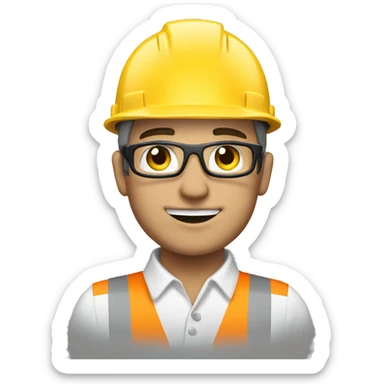 Civil engineer with white helmet  sticker