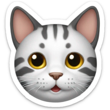 Cat holding a fun sticker