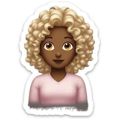 a girl with curls sticker