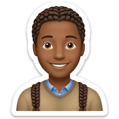 Hazme un emoji de un hombre negro con trenzas cortas sticker
