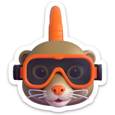 mongoose with snorkel goggles sticker