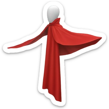 faceless mannequin flying red cape without hood sticker