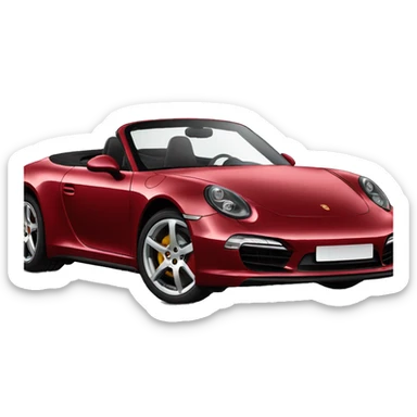 Dark red Porsche cabriolet  sticker