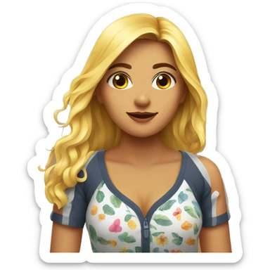 A girl in Goa beach  sticker