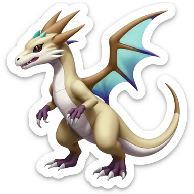 Shiny Noivern-Marowak-Lugia-Fakémon-hybrid-creature (full body)  sticker
