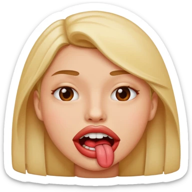 lip bite emoji sticker