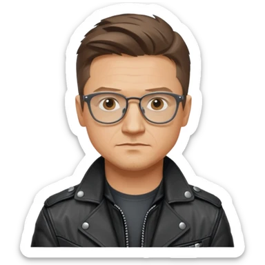 Jeremy Lee Renner Hawkeye with GLasses
 sticker
