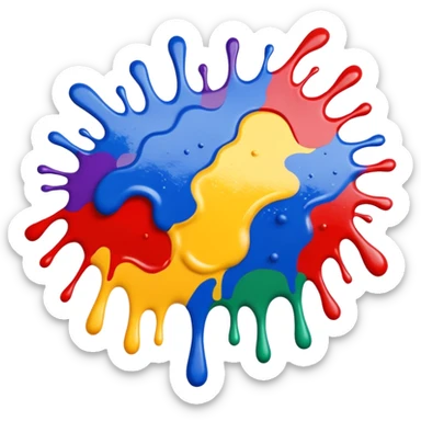 Make a painting which is splattered paint sticker