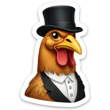 Alton Brown’s chicken in bowler hat sticker