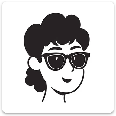 Fashionable sunglasses in pastel colors (dd9fb0, ffc6d3, a3bfc9, c4bee2, f1b091), hand-drawn doodle style sticker