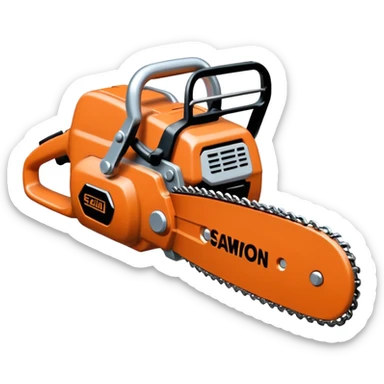 chainsaw turned on sticker