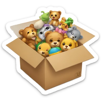 box full of toys sticker