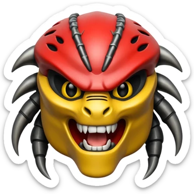 smiling predator from movie predator sticker