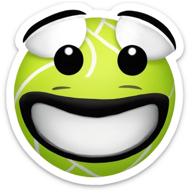 tennis ball with face sticker