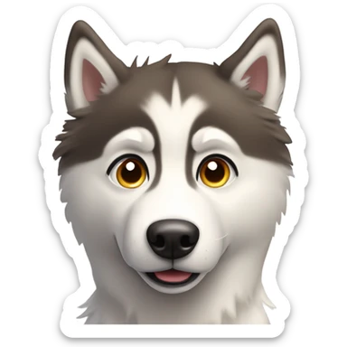 Curious brownish husky sticker