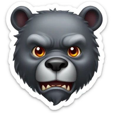 realistic-grey-bear-devil  sticker