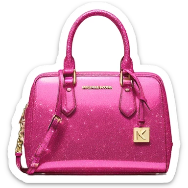 Realistic ultra pink glitter michael kors satchel purse. sticker