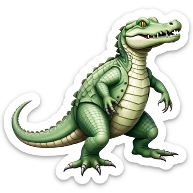 zombie monstrous pale skinned decaying greenish white alligator, vicious, boss monster, full body, dirty, undead, quadrapedal sticker