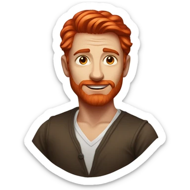 men red hair sticker