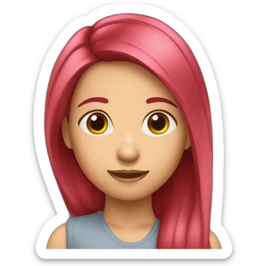 girl-long-straight-rosered-hair-translate sticker
