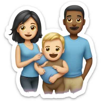 Mom dad and baby  sticker