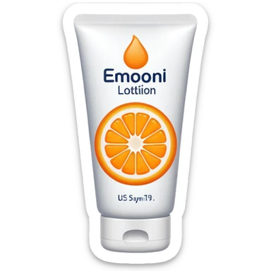 Orange-colored tube type lotion sticker