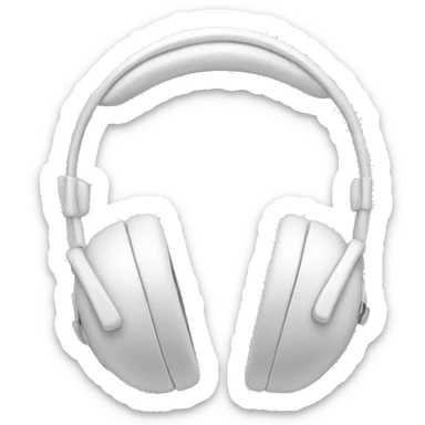 White headphone with bows  sticker