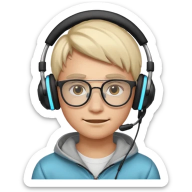 It’s a relaxed selfie of you wearing a glowing gaming headset, glasses, and piercings, lit by red and purple room lights, with a soft, tired-smirk expression.

 sticker