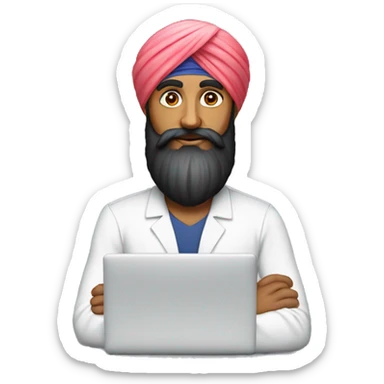 sikh man torso only with a lapto sticker