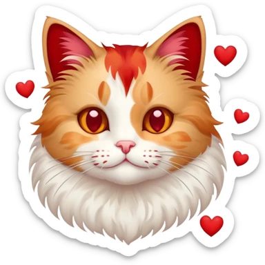 Cat with hearts sticker