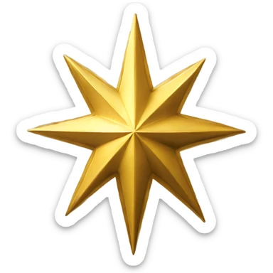 northern star spiky gold sticker