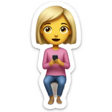 Girl watching tv  sticker