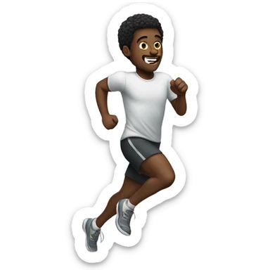 A black man running sticker