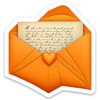 Change I don't want 2 hearts only 1 orange heart love letter sticker