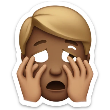 crying with hands for hands sticker