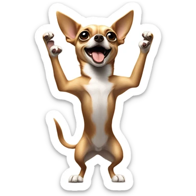 Brown chihuahua dancing sticker