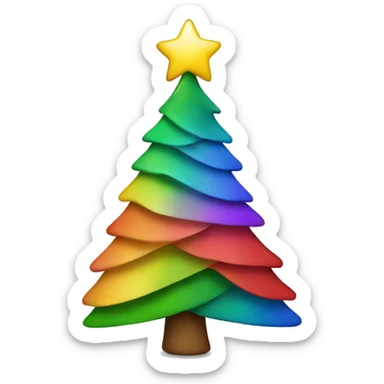 rainbow christmas tree sticker